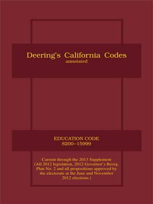 cover image of Deering's California Education Code